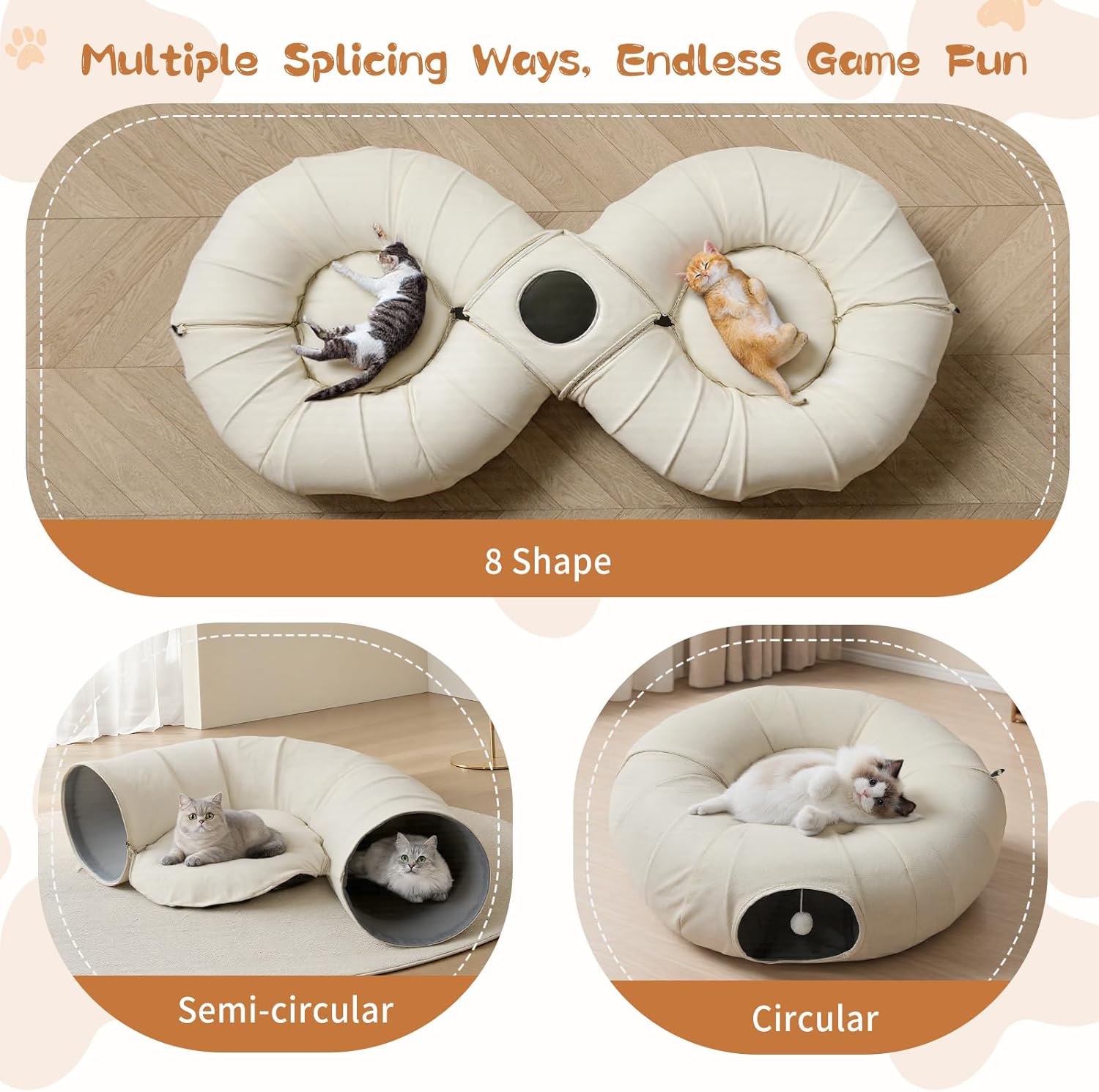 2-in-1 Cat Tunnel Bed for Indoor Cats