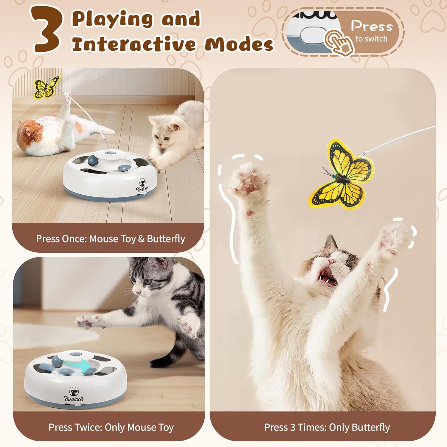 3-in-1 Automatic Interactive Cat Toy