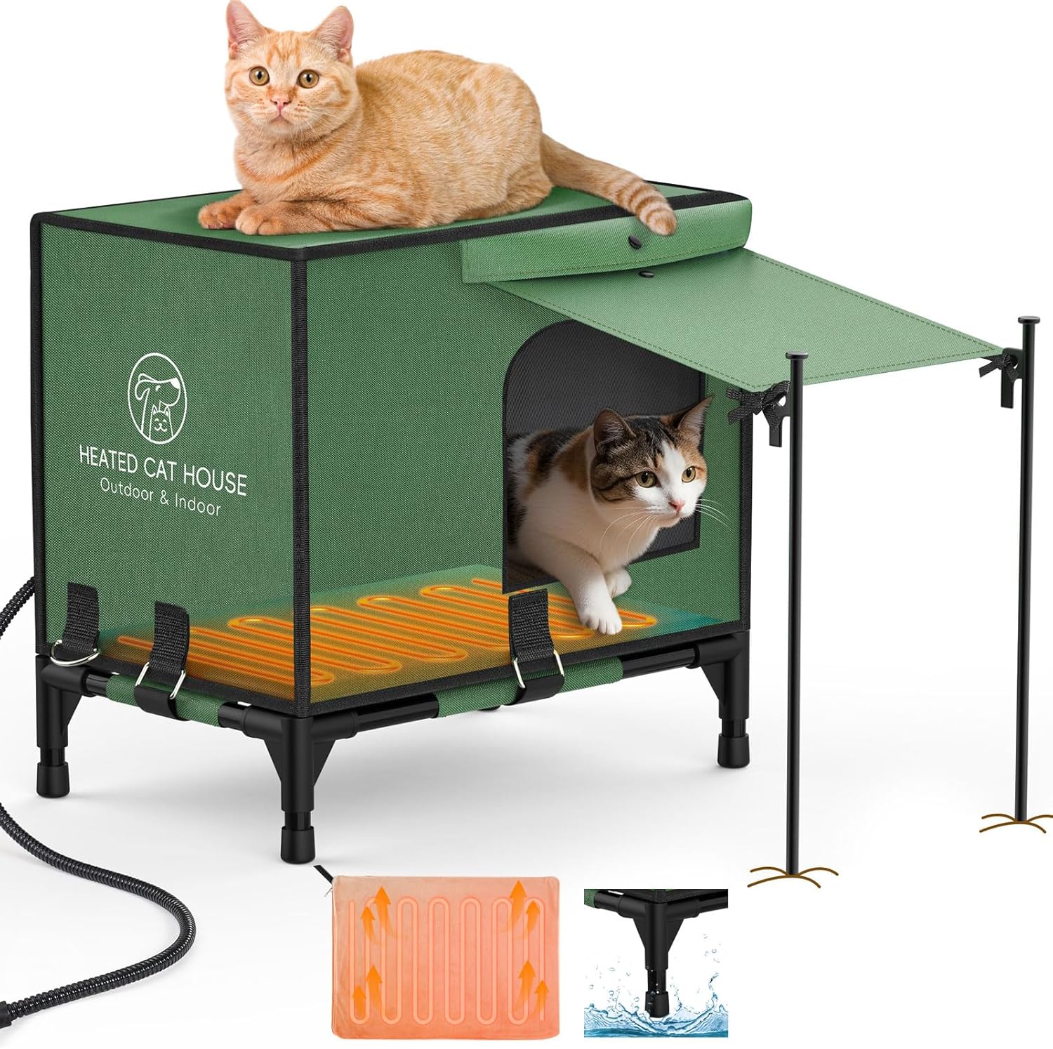 Heated Cat House for Outdoor in Winter