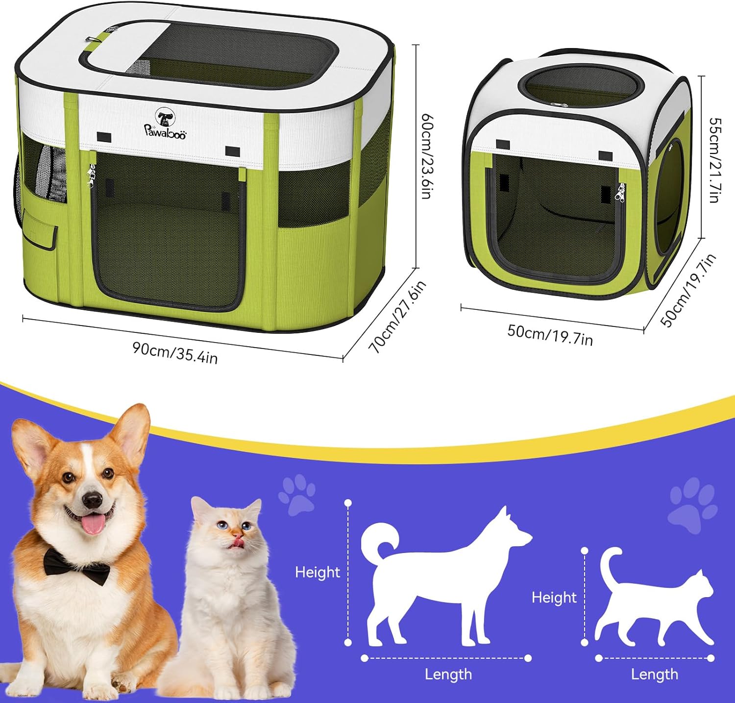 2-in-1 Pet Playpen for Dog Cat