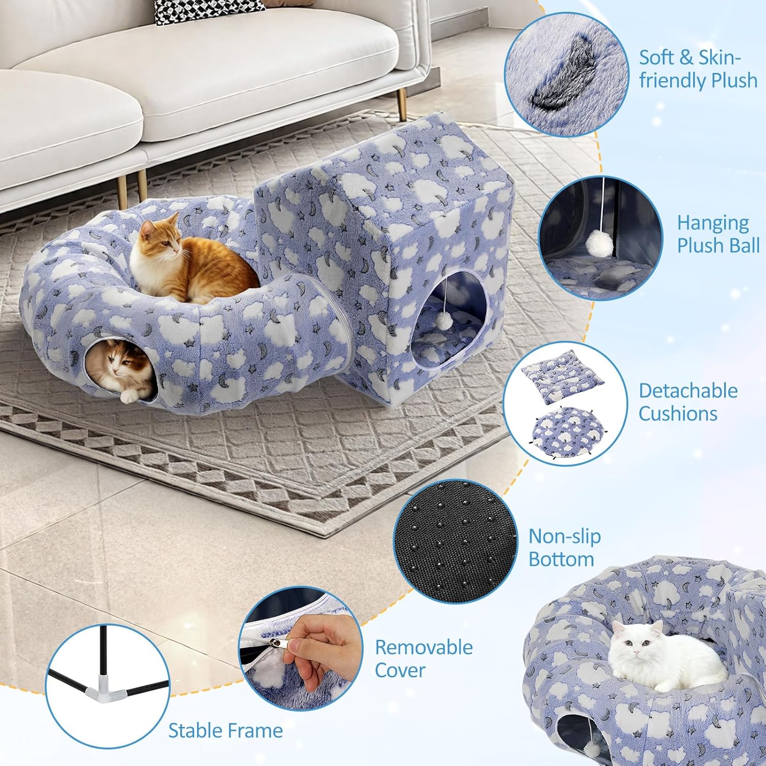 Cat Donut Tube with Square Kitten House