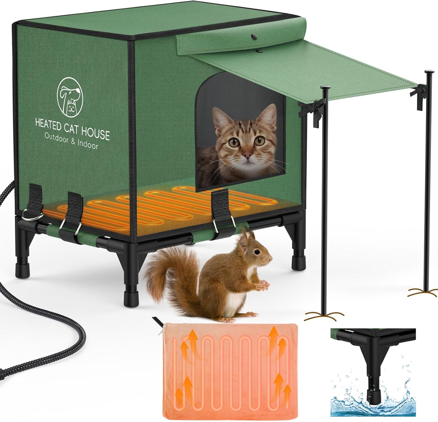 Heated Cat House for Outdoor in Winter