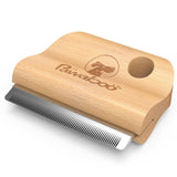 Pawaboo Deshedding Brush for Dogs & Cats, Dog Hair Removal Comb with Ergonomic Gripping, Wooden Grooming Shedding Brush for Long Hair Dogs and Cats, Hangable Pet Cleaning Comb Supplies, 3 Inch, Wood