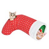 Cat Tunnel Christmas Sock with Bell Balls