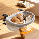 Pawaboo Foldable Cat Desk Bed, Enlarged Hanging Cats Bed with Dual Clamps