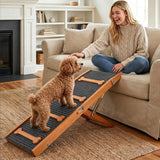 Pawaboo 2026 Upgraded Small Dog Ramp for Couch Foldable, 7 Ajustable Height