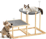 Pawaboo Elevated Cat Hammock Bed, 2-Tier Cats Bed with 2 Teasers