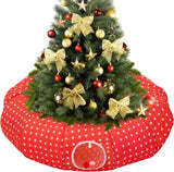 Pawaboo Cat Tunnel Bed Under Christmas Tree 35.4'', Decorative Christmas Style Kitty Tube Tunnel with Toy Ball, Christmas Cat Toy Circle Tunnel (Red Star)