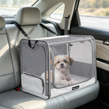 Pawaboo Dog Car Seat, Enclosed Dog Crate for Car Pet Travel Safety