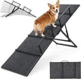 Pawaboo Metal Dog Ramp for Bed, Foldable Pet Ramp with Handle, Dark Gray