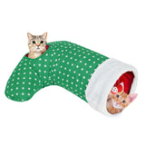 Cat Tunnel Christmas Sock with Bell Balls