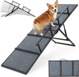 Pawaboo Metal Dog Ramp for Bed, Foldable Pet Ramp with Handle, Light Gray