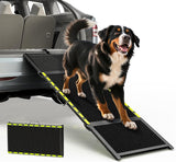 67''L & 20''W Dog Ramp for Car - Portable Extra Wide Pet Ramp for Medium & Large Dogs with Non-Slip Rug Surface, Dog Steps Stair for Car SUV/Truck/RV/High Bed, Up to 200LBS, Black
