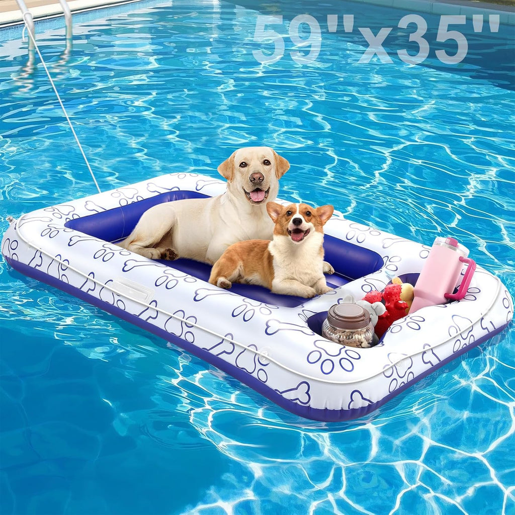 Pawaboo Dog Pool Float, Inflatable Pet Pool Floats for Medium Large Do