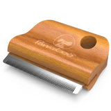 Pawaboo Deshedding Brush for Dogs & Cats, Dog Hair Removal Comb with Ergonomic Gripping, Wooden Grooming Shedding Brush for Long Hair Dogs and Cats, Hangable Pet Cleaning Comb Supplies, 3 Inch, Walnut