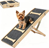 Pawaboo 2026 Upgraded Small Dog Ramp for Couch Foldable, 7 Ajustable Height