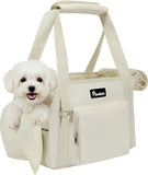 Pawaboo Dog Purse Carrier, Airline Approved Soft Sided Pet Carrier for Small Dogs Cats Rabbits with Large Pockets, Safety Leash, Soft Cushion, Breathable Dog Travel Carrying Tote Bag with Mesh Window