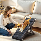 Pawaboo 2026 Upgraded Small Dog Ramp for Couch Foldable, 5 Ajustable Height | Height from 9.8" to 20.5", Portable Stable Pet Steps with Non-Slip Pad, Pet Ramps Use for Sofa Couch Stairs, Wood