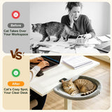 Pawaboo Foldable Cat Desk Bed, Sunken Hanging Cats Bed with Steel Clamp, 40lbs Load Bearing Reversible Plush Cats Hammock, One-Click Fold Cat Side Table Beds Washable for Game Office Home Desktop