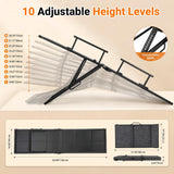 Pawaboo Metal Dog Ramp for Bed, Foldable Pet Ramp with Handle, Dark Gray