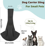Pawaboo Hands Free Dog Sling Carrier for Small Dogs & Cats – Reversible Puppy Carrier Purse with Adjustable Safety Harness, Up to 12 lbs, Black
