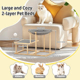 Pawaboo Elevated Cat Hammock Bed, 2-Tier Cats Bed with 2 Teasers