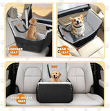 Pawaboo Dog Car Seat for Small Medium Dogs, Detachable, Fit Front/Back Seat