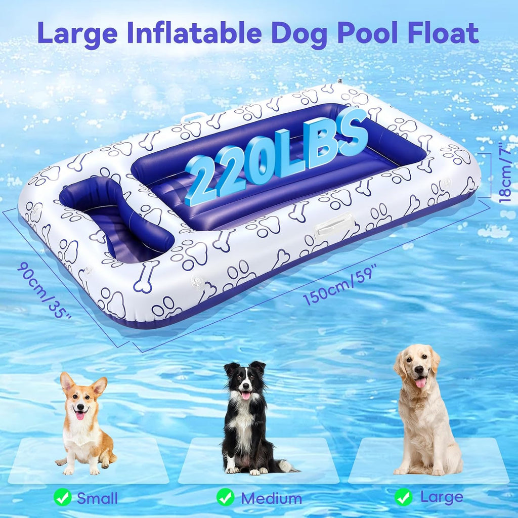 Pawaboo Dog Pool Float, Inflatable Pet Pool Floats for Medium Large Do