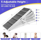 Pawaboo 2026 Upgraded Small Dog Ramp for Couch Foldable, 5 Ajustable Height
