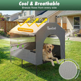 Pawaboo 47" XL Dog House Outdoor Weatherproof, with Breathable Mesh Windows