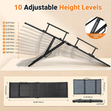 Pawaboo Metal Dog Ramp for Bed, Foldable Pet Ramp with Handle, Light Gray
