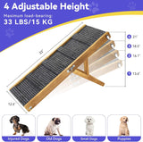 Pawaboo 2026 Upgraded Small Dog Ramp for Couch Foldable, 5 Ajustable Height | Height from 9.8" to 20.5", Portable Stable Pet Steps with Non-Slip Pad, Pet Ramps Use for Sofa Couch Stairs, Wood