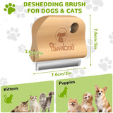 Pawaboo Deshedding Brush for Dogs & Cats, Dog Hair Removal Comb with Ergonomic Gripping, Wooden Grooming Shedding Brush for Long Hair Dogs and Cats, Hangable Pet Cleaning Comb Supplies, 3 Inch, Wood