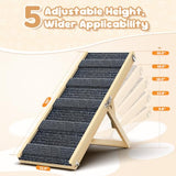 Pawaboo Dog Ramp for Couch Foldable, 5 Ajustable Height from 9.8" to 20.5"