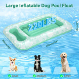 Pawaboo Dog Pool Float, Inflatable Pet Pool Floats for Medium Large Dogs Up to 220 lbs, Dog Raft and Float for Pools with Dual Handles Snack Area, Dogs Floating Lounger for Pools Beach Lake, Green