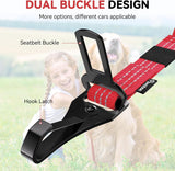 Pawaboo 2Pack Dog Car Seatbelt, 3-in-1 Dog Tether with Buckle & Hook Latch