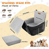 Pawaboo Dog Car Seat for Small Medium Dogs, Detachable, Fit Front/Back Seat