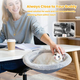 Pawaboo Cat Desk Bed, Sunken Cats Hammock with Steel Clamp Hold up to 40lbs, One-click Foldable Cat Side Table Beds with Soft Plush, Reversible & Washable Hanging Cats Bed for Game Office Home Desktop