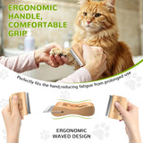 Pawaboo Deshedding Brush for Dogs & Cats, Dog Hair Removal Comb with Ergonomic Gripping, Wooden Grooming Shedding Brush for Long Hair Dogs and Cats, Hangable Pet Cleaning Comb Supplies, 3 Inch, Wood