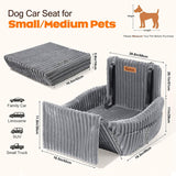 Pawaboo Dog Booster Car Seat for Small/Medium Dogs Up to 35lbs, Grey