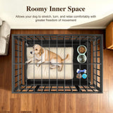 Pawaboo 38 Inch Heavy Duty Dog Crate, Indestructible and Escape Proof Dog Cage with Rustproof Coating, 0.5 Inch Iron Tube Thickened Dogs Kennel for High Anxiety Dogs, Lockable Door & Removable Tray