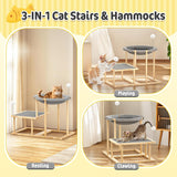Pawaboo Elevated Cat Hammock Bed, 2-Tier Cats Bed with 2 Teasers