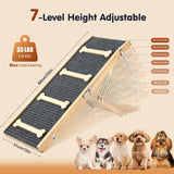 Pawaboo 2026 Upgraded Small Dog Ramp for Couch Foldable, 7 Ajustable Height