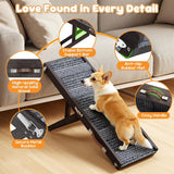 Pawaboo 2026 Upgraded Small Dog Ramp for Couch Foldable, 5 Ajustable Height | Height from 9.8" to 20.5", Portable Stable Pet Steps with Non-Slip Pad, Pet Ramps Use for Sofa Couch Stairs, Wood