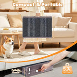 Pawaboo Foldable Dog Ramp, Small Dog Ramp for Sofa, Couch & Stairs, Portable Stable Pet Step Ramps with Non-Slip Pad, 4 Adjustable Height from 13'' to 21", Grey Purple