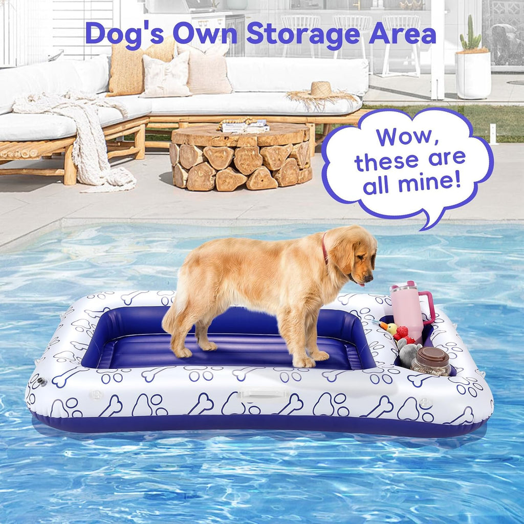 Small Dog Raft Pawaboo Dog Pool Float, Inflatable Pet Pool Floats for Medium Large Do