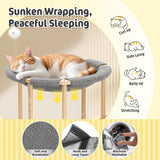 Pawaboo Elevated Cat Hammock Bed, 2-Tier Cats Bed with 2 Teasers