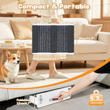 Pawaboo Foldable Dog Ramp, Small Dog Ramp for Sofa, Couch & Stairs, Portable Stable Pet Step Ramps with Non-Slip Pad, 4 Adjustable Height from 13'' to 21", White