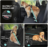 Pawaboo 2Pack Dog Car Seatbelt, 3-in-1 Dog Tether with Buckle & Hook Latch