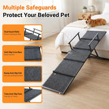 Pawaboo Metal Dog Ramp for Bed, Foldable Pet Ramp with Handle, Dark Gray